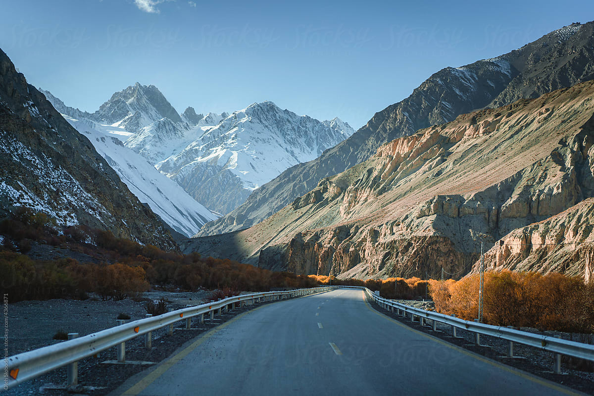 Karakoram Highway In Himalaya Mountains In Pakistan" by Stocksy Contributor "Anna Tsukanova" - Stocksy