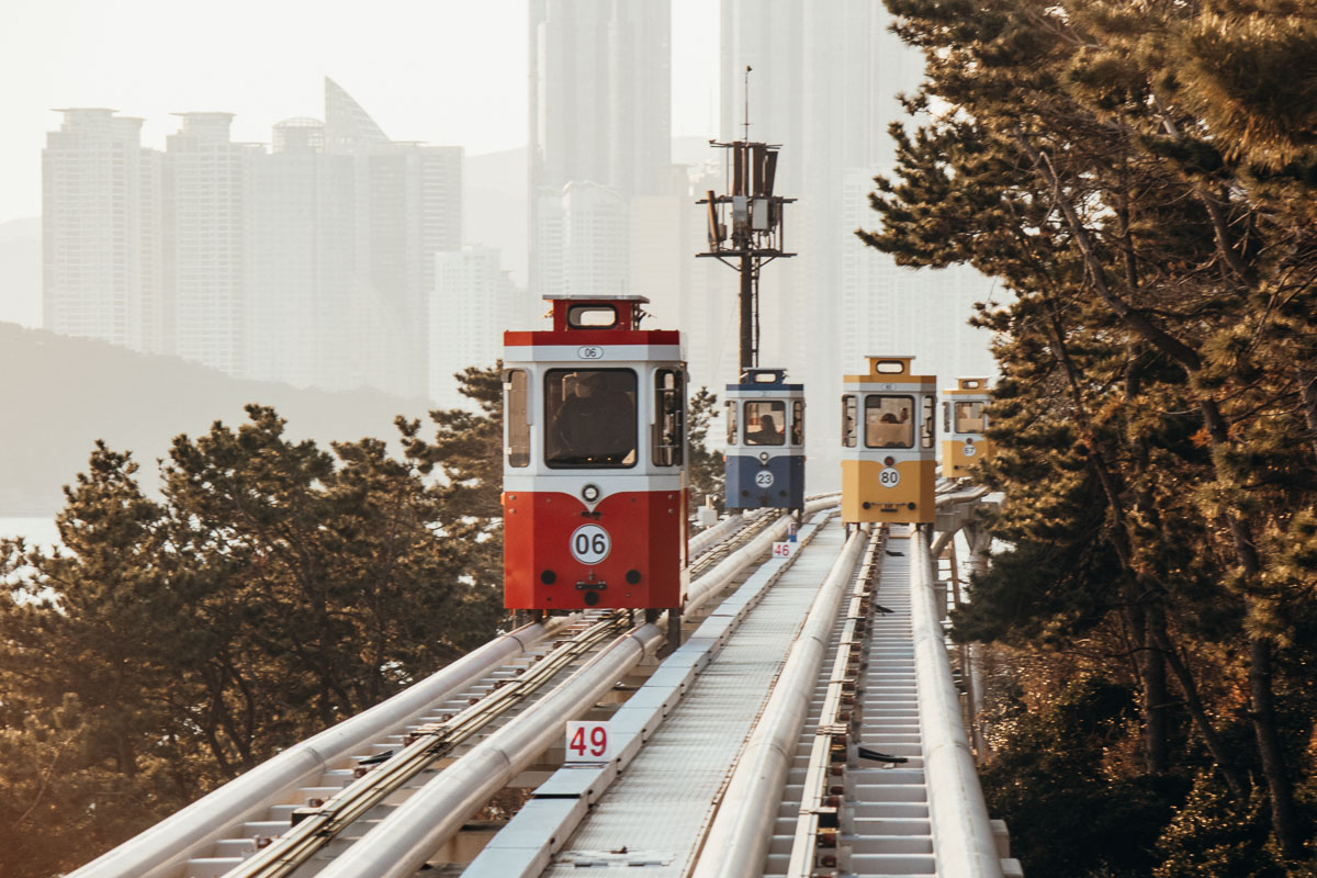 Haeundae Blueline Park: How to Ride Busan's Sky Capsule and Beach Train |  For Two, Please